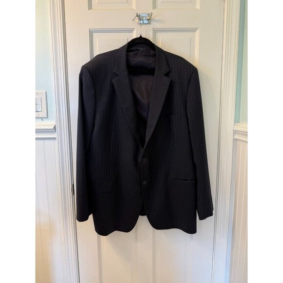 Brooks Brothers Navy Blue Pinstripe Suit/Blazer Jacket Fritzgerald Sz 50R - Picture 1 of 12